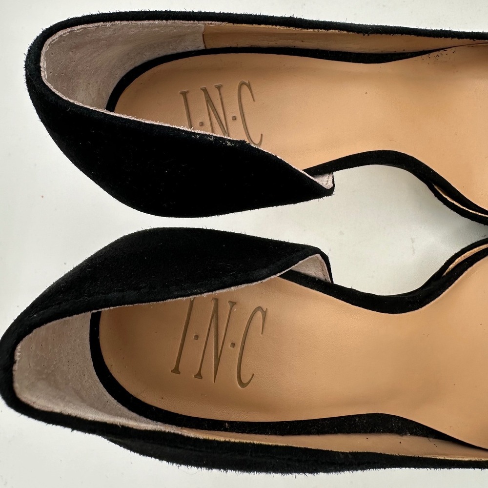 INC INTERNATIONAL CONCEPTS Black Suede D'Orsay Kenjay Pointed Toe Pumps 7 - Picture 5 of 12